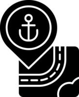 Port glyphe icône vecteur
