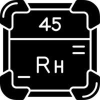 rhodium glyphe icône vecteur