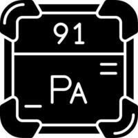 protactinium glyphe icône vecteur