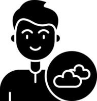 icône de glyphe de nuage vecteur