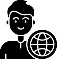 icône de glyphe global vecteur