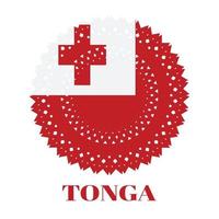 drapeau tonga avec un élégant concept d'ornement de médaille vecteur