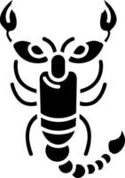 icône de glyphe de scorpion vecteur