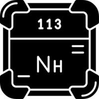 nihonium glyphe icône vecteur