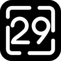 vingt neuf glyphe icône vecteur