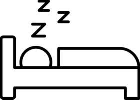 icône de ligne de sommeil vecteur