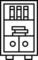 icône de ligne d'étagère de livre vecteur