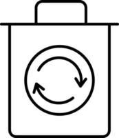 icône de ligne de corbeille vecteur