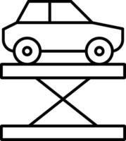 icône de ligne de levage de voiture vecteur