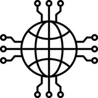 icône de ligne de réseau vecteur