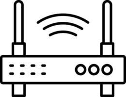 icône de ligne de routeur wifi vecteur