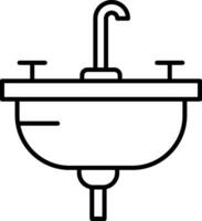 lavabo ligne icône vecteur