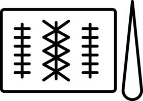 des points de suture ligne icône vecteur