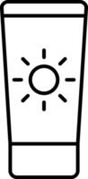 icône de ligne de crème solaire vecteur