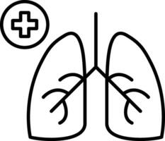 icône de ligne de pneumologie vecteur