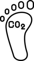 icône de ligne d'empreinte carbone vecteur
