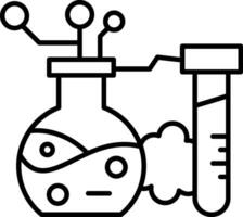 icône de ligne de réaction chimique vecteur