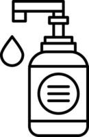 icône de ligne de savon pour les mains vecteur