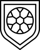 Football badge ligne icône vecteur