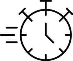 icône de la ligne du chronomètre vecteur