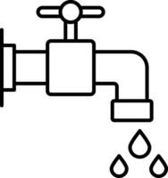 icône de ligne de robinet d'eau vecteur