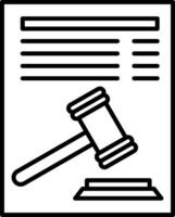 icône de ligne de document juridique vecteur