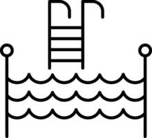 icône de ligne de piscine vecteur