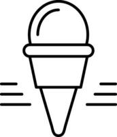 icône de ligne de crème glacée vecteur