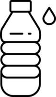icône de ligne de bouteille d'eau vecteur