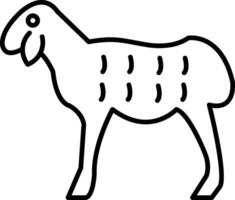 icône de ligne de mouton vecteur