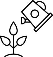 icône de ligne d'arrosage des plantes vecteur