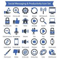 jeu d'icônes de messagerie sociale et de productivité vecteur