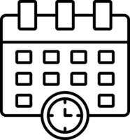 icône de ligne de calendrier vecteur