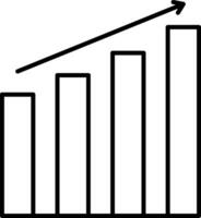 icône de ligne de graphique à barres vecteur