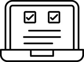 icône de la ligne de vote électronique vecteur