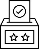 icône de ligne de boîte de vote vecteur