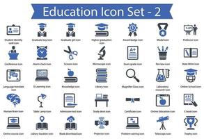 jeu d'icônes de l'éducation 2 vecteur