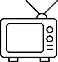 icône de ligne de télévision vecteur