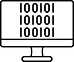 icône de ligne de code binaire vecteur