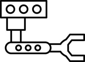 icône de ligne de robot industriel vecteur