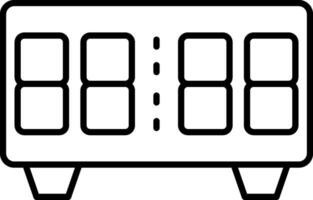 icône de ligne d'horloge numérique vecteur