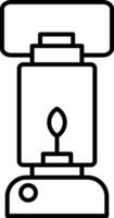 icône de ligne de lampe à huile vecteur