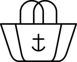 icône de ligne de sac de plage vecteur