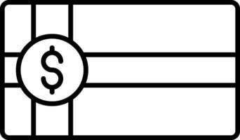 Paiement bon ligne icône vecteur