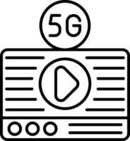 icône de ligne de diffusion en direct vecteur