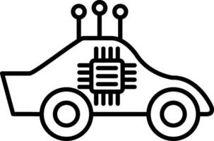 icône de ligne de voiture autonome vecteur