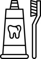 icône de ligne de dentifrice vecteur