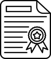 icône de ligne de diplôme vecteur