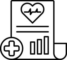 icône de ligne de rapport médical vecteur