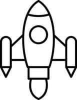 espace navire lancement ligne icône vecteur